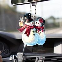 Christmas Snowman Couple Car Pendant Car Interior Decoration Holiday Decoration Gift Home Decoration Pendant Lightinthebox - thumbnail