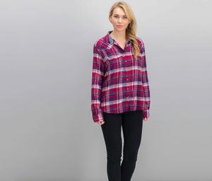 Girlfriend Womens Plaid Shirt  Red