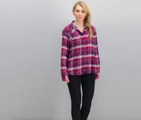Girlfriend Womens Plaid Shirt  Red - thumbnail