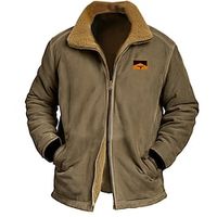 Graphic Cowboy Daily Casual Vintage Retro Men's Zip Sweatshirt Fleece Jacket Holiday Vacation Going out Sweatshirts Blue Brown Green Stand Collar Print Pocket Fleece Fall  Winter Designer Lightinthebox - thumbnail