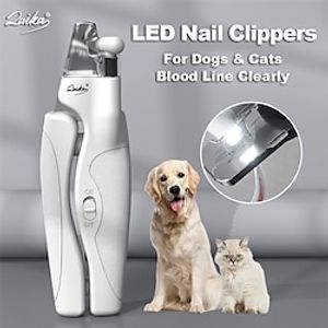 Pet Nail Clippers with light for Dogs and Cats - Rechargeable Easy and Safe Trimming with Precision Blades and LED Light Lightinthebox