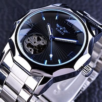 WINNER Brand Mens Skeleton Wristwatch Leather Strap Steampunk Casual Automatic Mechanical Watches miniinthebox