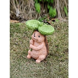 Statue Bird Fish Tank 1 Resin Craft Hedgehog Lifting Leaves and Feeding Birds Decorative Creative Hedgehog Resin Landscape Lightinthebox