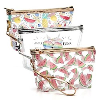 Transparent Travel Bags Beach Cosmetics Bag Girls Fruit Pattern PVC Waterproof Toiletries Wash Storage Case Lightinthebox