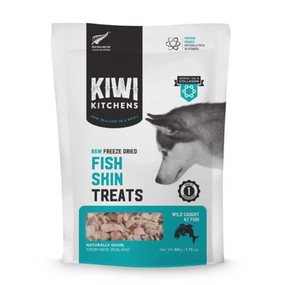 Kiwi Kitchens Raw Freeze Dried Fish Skin Dog Treats 50G