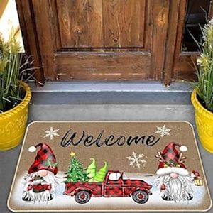 Christmas Entrance Door Floor Mat Bathroom Mat Bathroom Water Absorbing Foot Mat Cartoon Car Floor Mat miniinthebox