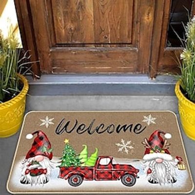 Christmas Entrance Door Floor Mat Bathroom Mat Bathroom Water Absorbing Foot Mat Cartoon Car Floor Mat miniinthebox