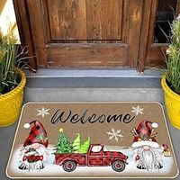 Christmas Entrance Door Floor Mat Bathroom Mat Bathroom Water Absorbing Foot Mat Cartoon Car Floor Mat miniinthebox - thumbnail