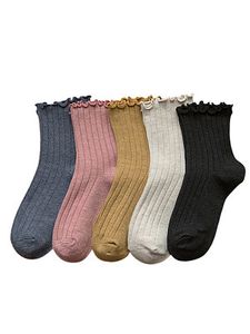 Girl Fungus Lace Solid Color Socks