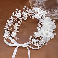 Crown Tiaras Headbands Headpiece Imitation Pearl Rhinestone Wedding Cocktail Luxury Retro With Faux Pearl Bows Headpiece Headwear Lightinthebox