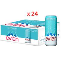 Evian Sparkling Natural Mineral Water Can 330 ml x 24 Carton