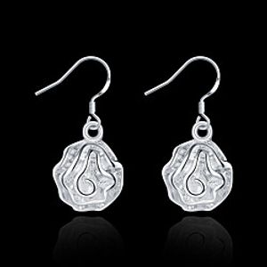 Women's Drop Earrings Classic Flower Stylish Simple Silver Plated Earrings Jewelry Silver For Daily Work 1 Pair Lightinthebox