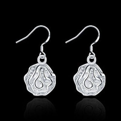 Women's Drop Earrings Classic Flower Stylish Simple Silver Plated Earrings Jewelry Silver For Daily Work 1 Pair Lightinthebox