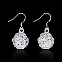 Women's Drop Earrings Classic Flower Stylish Simple Silver Plated Earrings Jewelry Silver For Daily Work 1 Pair Lightinthebox - thumbnail