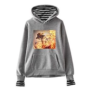 Inspired by One Piece Portgas·D· Ace Hoodie Anime Cartoon Anime Front Pocket Graphic Hoodie For Men's Women's Unisex Adults' Hot Stamping 100% Polyester Casual Daily miniinthebox