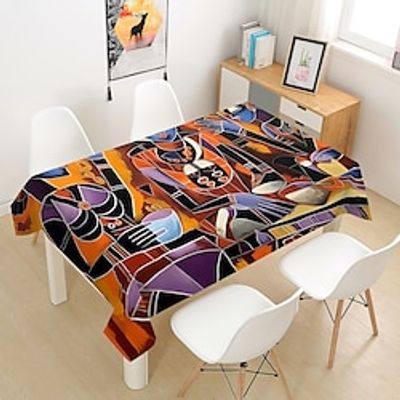 Tablecloth Rectangle Table Cloth Cover Washable Wrinkle Resistant Tablecloths for Family Gathering, Dining Table Lightinthebox