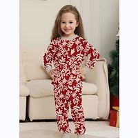 Kids Girls' Pajama Set Long Sleeve Grass Green Lucky Clover Pink dinosaur Animal Cartoon Crewneck Spring Fall Adorable Home 7-13 Years Lightinthebox - thumbnail