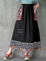 Ethnic Printed Patchwork A-line Skirts