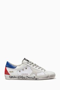 Super-Star Sneakers in Canvas & "Never Stop Dreaming" Lettering