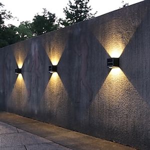 Solar Outdoor Wall Lamp 2 Modes Lighting Adjustable Solar Light Up And Down Luminous Villa Courtyard Wall Railing Decor Light Outdoor Waterproof Spot Light for Yard Deck Garden Garage Walkway Porch miniinthebox