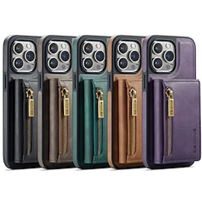 Phone Case For iPhone 15 Pro Max Plus iPhone 14 13 12 11 Pro Max Plus Back Cover Wallet Case With Magsafe with Stand Holder Magnetic Zipper Retro TPU PU Leather Lightinthebox