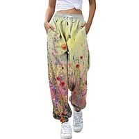 Women's Sweatpants Pants Trousers Rainbow Mid Waist Fashion Athleisure Casual Daily Print Micro-elastic Full Length Breathable Leaf S M L XL XXL  Loose Fit Lightinthebox - thumbnail
