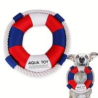 1pc Life Ring Design Pet Grinding Teeth Squeaky Plush ToyDurable Chew Toy For Dog Interactive Supply Lightinthebox - thumbnail