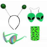 Carnival Alien Series Festival Party Head Buckle Earrings Glasses Bracelets Skirt Set of Five Lightinthebox - thumbnail