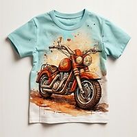 Boys 3D Car Motorcycle Tee Shirt Short Sleeve 3D Print Summer Active Sports Fashion Polyester Kids 3-12 Years Crew Neck Outdoor Casual Daily Regular Fit miniinthebox