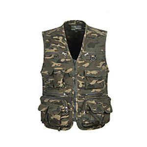 Men's Fishing Vest Outdoor Multi-Pockets Quick Dry Lightweight Breathable Vest  Gilet Spring Summer Fishing Photography Camping  Hiking Camouflage  Cotton  Sleeveless  Camo  Camouflage Lightinthebox