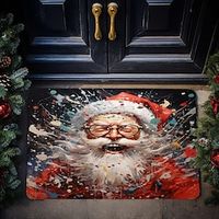 Christmas Santa Portrait Door Mat Non-Slip Oil Proof Xmas Area Rug Indoor Outdoor Mat Bedroom Decor Bathroom Mat Entrance Rug miniinthebox - thumbnail