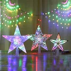 Lampu Hiasan Pohon Natal Lampu Bintang Lampu Bintang Atas Pohon Natal Suasana Romantis Lampu Bintang Berujung Lima Lightinthebox