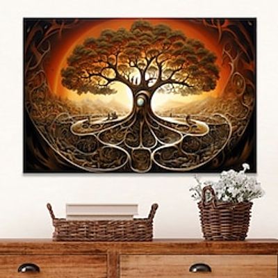 Plants Wall Art Canvas Tree of Life Prints and Posters Plants Pictures Decorative Fabric Painting For Living Room Pictures No Frame miniinthebox