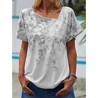 Women's T shirt Tee Floral Casual Holiday Print Pink Short Sleeve Fashion V Neck Summer Lightinthebox