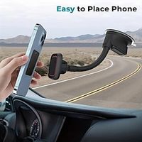 Magnetic Phone Holder For Car, Dashboard Windshield Phone Holder Mount With Flexible Arm  Built-in Strong Magnets Suction Cup Phone Holder For Car miniinthebox - thumbnail