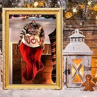 1pc Christmas DIY Diamond Painting Cute Cat Diamond Painting Handcraft Home Gift Without Frame 30x40cm/12''x15.75'' miniinthebox - thumbnail