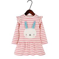 Cute Rabbit Pattern Girls Cotton Dress
