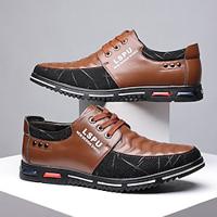 Men's Oxfords Dress Shoes Plus Size Comfort Shoes Business Casual Office Career PU Comfortable Lace-up Black Blue Brown Summer Spring Fall Lightinthebox