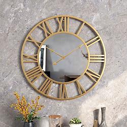 Scandinavian Modern Wind Creative Roman Numerals Mirror Fashion Wall Clock Bedroom Study Decorative Clock Hanging Wall Clock 40cm 50cm Lightinthebox