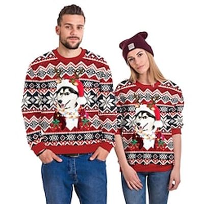 Christmas Ugly Christmas Sweater / Sweatshirt Hoodie Print Front Pocket Graphic Hoodie For Men's Women's Unisex Adults' 3D Print 100% Polyester Party miniinthebox