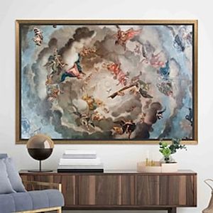 Large Wall Art Canvas Gift Wall Art Canvas Handpainted Renaissance Heaven Painting Famous Canvas Gift Angel Canvas Heaven Picture Canvas (No Frame) miniinthebox