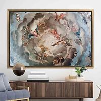 Large Wall Art Canvas Gift Wall Art Canvas Handpainted Renaissance Heaven Painting Famous Canvas Gift Angel Canvas Heaven Picture Canvas (No Frame) miniinthebox - thumbnail