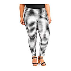 black amp; white gingham plaid plus size generous fit full length jegging - 3x Lightinthebox