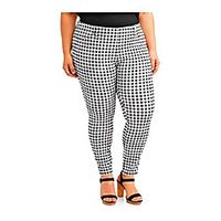 black amp; white gingham plaid plus size generous fit full length jegging - 3x Lightinthebox - thumbnail