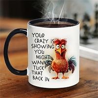 1pc 11 Oz Mug With Saying YOUR CRAZY IS SHOWING Summer Winter Drinkware Outdoor Camping Mug Coffee Cup Home Kitchen Supplies Christmas New Year Gift Lightinthebox