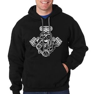 Men's Pullover Hoodie Sweatshirt Black Hooded Car Graphic Prints Machinery Print Daily Sports 3D Print Streetwear Designer Basic Spring   Fall Clothing Apparel Hoodies Sweatshirts  Lightinthebox