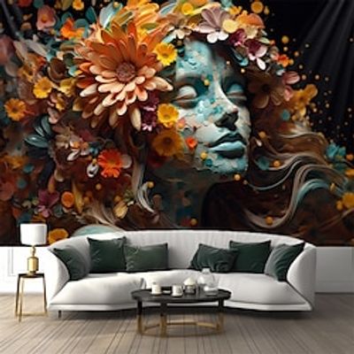 Flower Woman Sculpture Wall Hanging Tapestry Wall Art Large Tapestry Mural Decor Photograph Backdrop Blanket Curtain Home Bedroom Living Room Decoration Lightinthebox