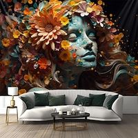 Flower Woman Sculpture Wall Hanging Tapestry Wall Art Large Tapestry Mural Decor Photograph Backdrop Blanket Curtain Home Bedroom Living Room Decoration Lightinthebox - thumbnail