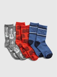 Kids Music Graphic Crew Socks (3-Pack)