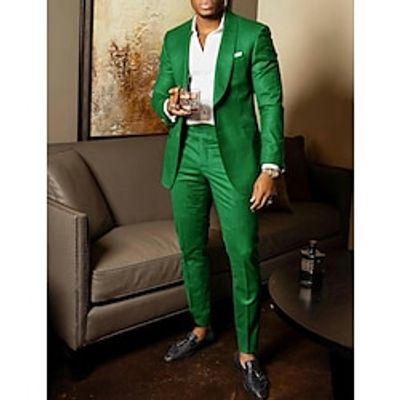 Light Blue Black Pink Men's Wedding Party Evening Suits Solid Colored 2 Piece Daily Business Plus Size Single Breasted Two-buttons 2023 Lightinthebox